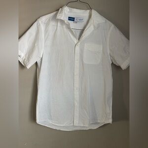 Old Navy Men's Everyday White Casual Short Sleeve Button Down Shirt Size Medium
